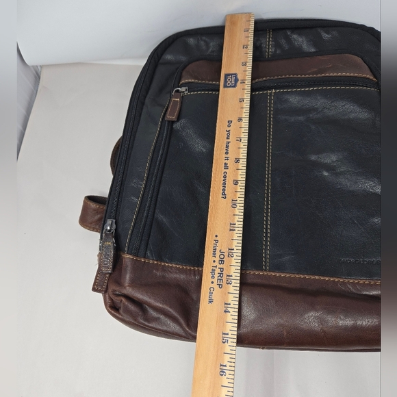 Jack Georges Men Leather Back Pack Black-Brown Hand Stained Buffalo Versatile - Picture 14 of 16